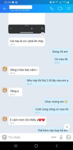 Chúc mừng học sinh của Ms.Trang có visa tháng 3